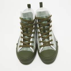 Dior Green Oblique Mesh and Rubber B23 Sneakers Size 42