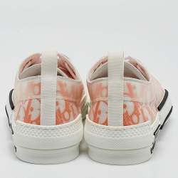 Dior Orange/White Oblique Mesh and Rubber B23 Sneakers Size 39