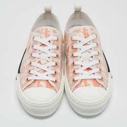 Dior Orange/White Oblique Mesh and Rubber B23 Sneakers Size 39