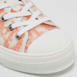 Dior Orange/White Oblique Mesh and Rubber B23 Sneakers Size 39