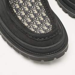 Pre Owned Dior Black Nubuck Leather Lace Up Moccasins Size 42