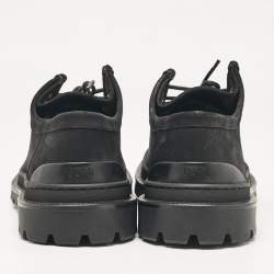 Pre Owned Dior Black Nubuck Leather Lace Up Moccasins Size 42