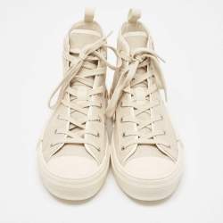 مملوكة مسبقًا Dior Beige Canvas Jack B23 High Top Sneakers Size 44