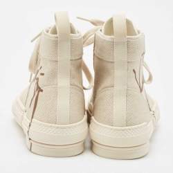 مملوكة مسبقًا Dior Beige Canvas Jack B23 High Top Sneakers Size 44