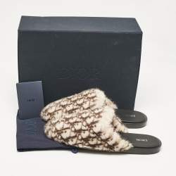 Dior Brown/Cream Mink Fur Mules Size 43