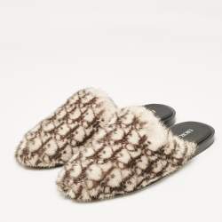 Dior Brown/Cream Mink Fur Mules Size 43