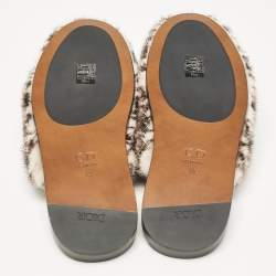 Dior Brown/Cream Mink Fur Mules Size 43