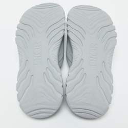 Dior Grey Canvas and Rubber H-Town Single Band Slide Sandals Size 44