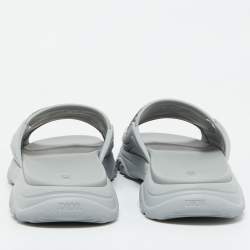 Dior Grey Canvas and Rubber H-Town Single Band Slide Sandals Size 44