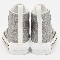 Pre Owned Dior Grey Oblique Jacquard B23 High Top Sneakers Size 42