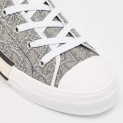 Pre Owned Dior Grey Oblique Jacquard B23 High Top Sneakers Size 42
