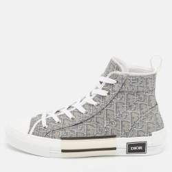 Pre Owned Dior Grey Oblique Jacquard B23 High Top Sneakers Size 42