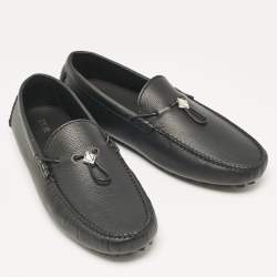Dior Black Leather Odeon Driver Loafers Size 46