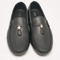 Dior Black Leather Odeon Driver Loafers Size 46
