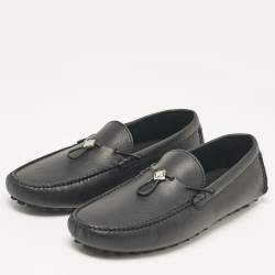 Dior Black Leather Odeon Driver Loafers Size 46