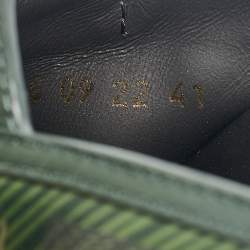 Pre Owned Dior Green Leather Aqua Flat Slides Size 41