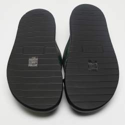 Pre Owned Dior Green Leather Aqua Flat Slides Size 41