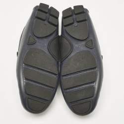 Dior Navy Blue Leather Odéon Loafers Size 39