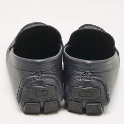 Dior Navy Blue Leather Odéon Loafers Size 39