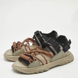 Dior Grey Leather H-Town Flat Sandals Size 41