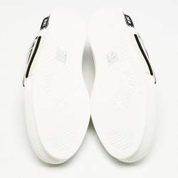 Dior White/Black Oblique Canvas B23 Slip On Sneakers Size 46