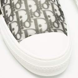 Dior White/Black Oblique Canvas B23 Slip On Sneakers Size 46
