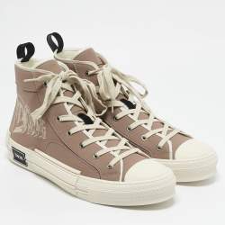 Dior Beige Canvas AsteroDior B23 High Top Sneakers Size 45
