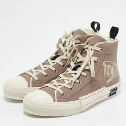 Dior Beige Canvas AsteroDior B23 High Top Sneakers Size 45