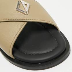 Dior Green Leather Alias Flat Slides Size 42