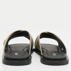 Dior Green Leather Alias Flat Slides Size 42