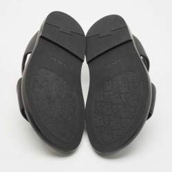 Dior Black Leather Alias Flat Slides Size 43