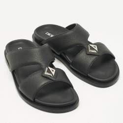 Pre Owned Dior Black Leather Alias Slide Sandals Size 43