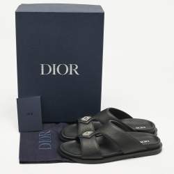 Pre Owned Dior Black Leather Alias Slide Sandals Size 43