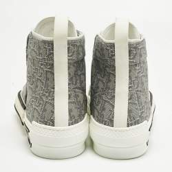 Pre Owned Dior Grey Canvas B23 High Top Sneakers Size 39