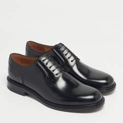 Pre Owned Dior Black Leather Lace Up Derby Size 40.5