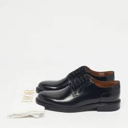 Pre Owned Dior Black Leather Lace Up Derby Size 40.5