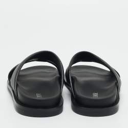 مملوكة مسبقًا Dior Black Leather Alias Flat Slides Size 40