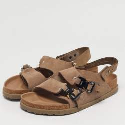 Pre Owned Dior Brown Suede Birkenstock Slingback Sandals Size 42