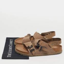 Pre Owned Dior Brown Suede Birkenstock Slingback Sandals Size 42