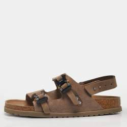 Pre Owned Dior Brown Suede Birkenstock Slingback Sandals Size 42