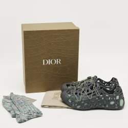 Pre Owned Dior Wrap Size 44 Grey Rubber Lace Up Sneakers