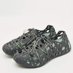 Pre Owned Dior Wrap Size 44 Grey Rubber Lace Up Sneakers