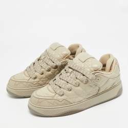 مملوكة مسبقًا Dior B9S Skater Size 42.5 Beige Cannage Leather Low Top Sneakers