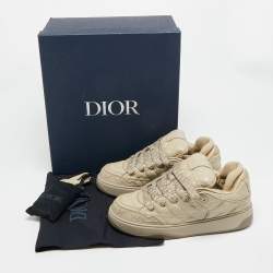 مملوكة مسبقًا Dior B9S Skater Size 42.5 Beige Cannage Leather Low Top Sneakers
