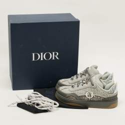 مملوكة مسبقًا Dior B9S Skater Size 40 Grey Tweed Low Top Sneakers