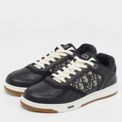 مملوكة مسبقًا حذاء رياضي ديور b27 قماش أوبليك وجلد أربطة أسود مقاس 43