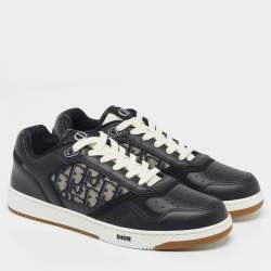 مملوكة مسبقًا حذاء رياضي ديور b27 قماش أوبليك وجلد أربطة أسود مقاس 43