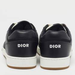 مملوكة مسبقًا حذاء رياضي ديور b27 قماش أوبليك وجلد أربطة أسود مقاس 43