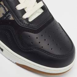 مملوكة مسبقًا حذاء رياضي ديور b27 قماش أوبليك وجلد أربطة أسود مقاس 43