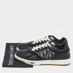 مملوكة مسبقًا حذاء رياضي ديور b27 قماش أوبليك وجلد أربطة أسود مقاس 43